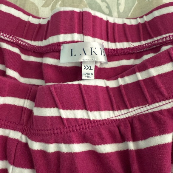 LAKE Pima Crew Short-Long Set in Dahlia Anchor Stripe - Picture 6 of 11